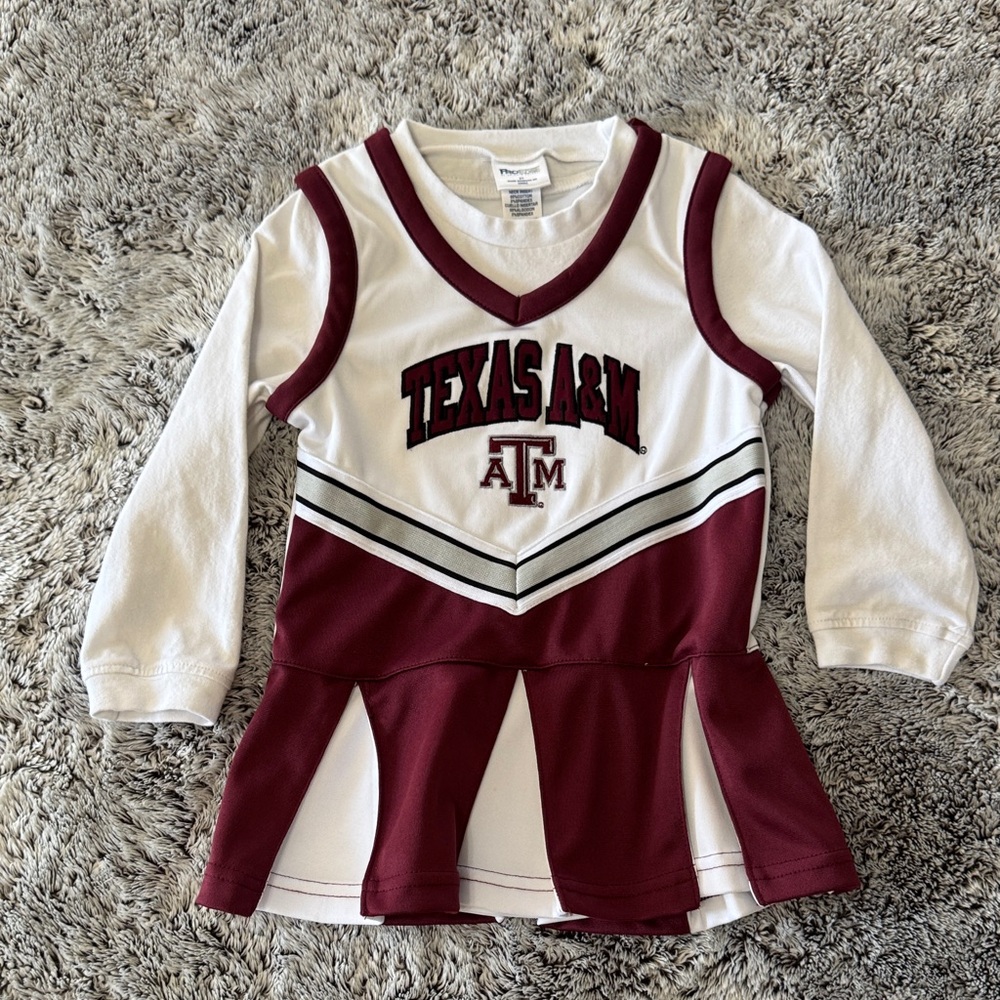 Texas A&M Aggies Pro‎ Edge Girls Toddler 2T Cheer Dress One Piece Long Sleeve